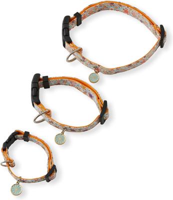 Show full view: Necoichi Spring Blossoms Cotton Standard Dog Collar, Blue, Small slide 3 of 7