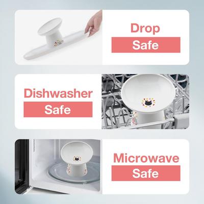 Show full view: Necoichi Tilted Stress Free Raised Cat Food Bowl, 2 cup, Sakura slide 5 of 11