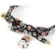 Show in main carousel: Necoichi ZEN Hariko Charm Cotton Breakaway Cat Collar with Bell, Black, 8.2 to 13.7-in neck, 2/5-in wide slide 2 of 7
