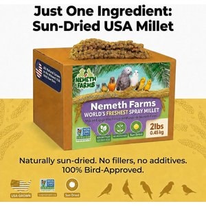Nemeth Farms Natural Sun Dried Millet Spray Bird Food, 2-lb box