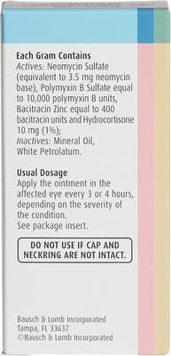 Show full view: Neo-Poly-Bac with Hydrocortisone (Generic) Ophthalmic Ointment for Dogs, Cats & Horses, 3.5-gm slide 4 of 6