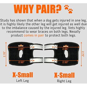 NeoAlly 3-in-1 Short Rear Leg Support Small Dog Splint Braces, X-Small