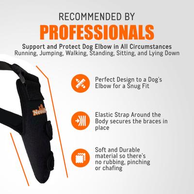 Show full view: NeoAlly Elbow Protector Dog & Cat Support Brace, Both Legs, Medium slide 6 of 12