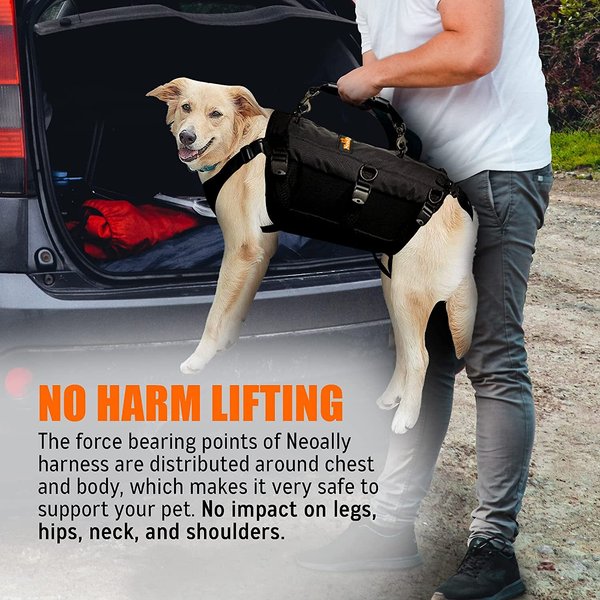 NeoAlly Full Body Lift Support Sling & Mobility Aid Dog Harness, Black