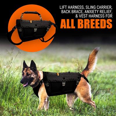Show full view: NeoAlly Full Body Lift Support Sling & Mobility Aid Dog Harness, Black, Large slide 9 of 12