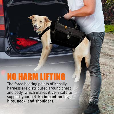 Show full view: NeoAlly Full Body Lift Support Sling & Mobility Aid Dog Harness, Black, Small slide 5 of 12