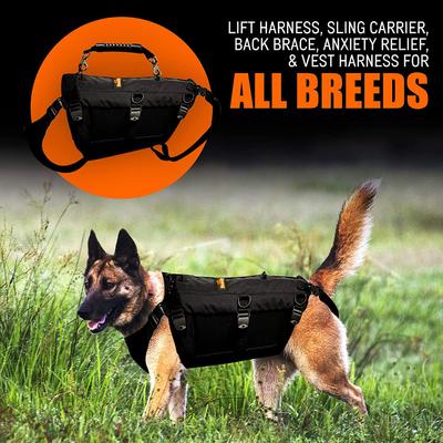 Show full view: NeoAlly Full Body Lift Support Sling & Mobility Aid Dog Harness, Black, Small slide 9 of 12
