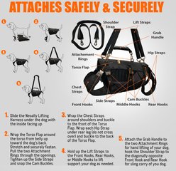 NeoAlly Full Body Lift Support Sling & Mobility Aid Dog Harness, Black, X-Large slide 2 of 9