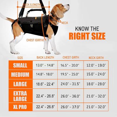 Show full view: NeoAlly Full Body Lift Support Sling & Mobility Aid Dog Harness, Black, X-Large slide 8 of 10