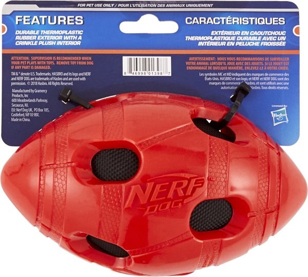 Nerf Dog Crunch TPR Bash Football Dog Toy