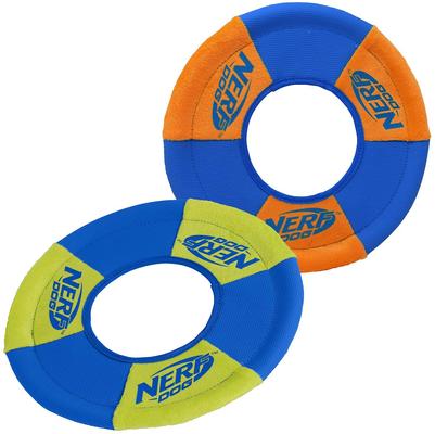 Show full view: Nerf Dog Flyer Ultraplush Trackshot Toss Tug Ring Dog Toy, 2 count slide 2 of 3