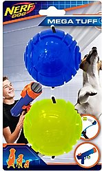 Nerf Dog Mega Tuff ULTRA Translucent TPR Sonic Ball Dog Toy, 2.5-in, 2 count