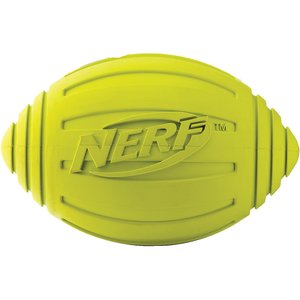 Nerf Dog Ridged Squeak Football Dog Toy, Large, Green