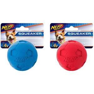 Nerf Dog Soccer Squeak Ball Dog Toy, 2.5-in, 2 count