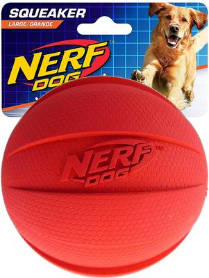 Show full view: Nerf Dog Squeak Ball Dog Toy, Large, Red slide 3 of 6