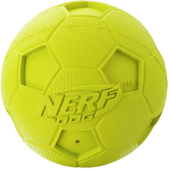 Show full view: Nerf Dog Squeaker Soccer Ball Dog Toy, Green slide 2 of 3