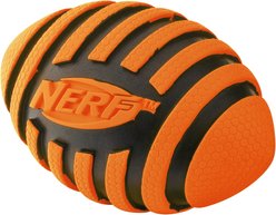 Nerf Dog Squeaker Spiral Football Dog Toy, Orange slide 2 of 2