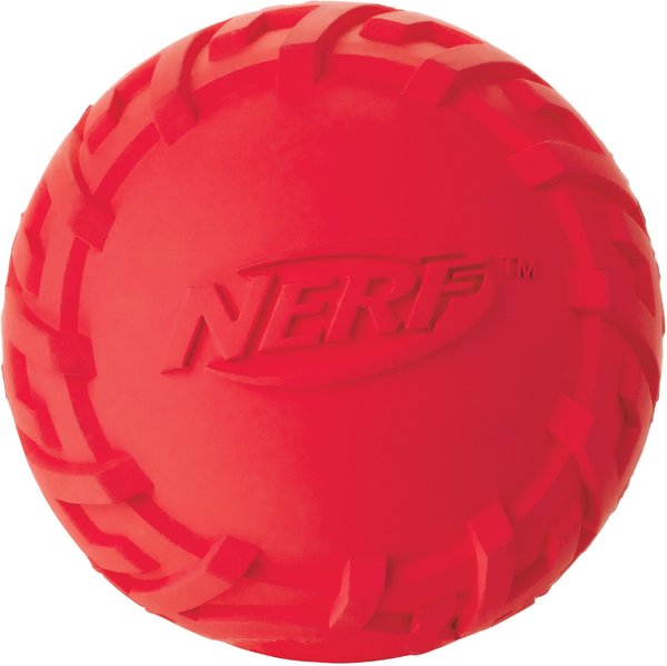 Nerf Dog Squeaker Tire Football Dog Toy, Red