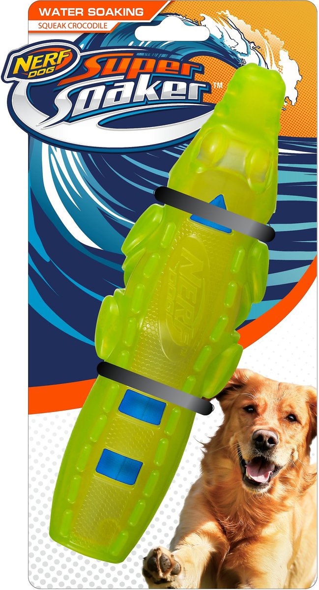 Nerf Dog Super Soaker Squeak Puffer Fish Dog Toy