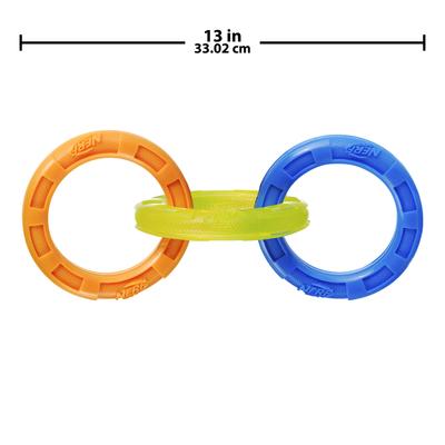 Show full view: Nerf Dog Tuff Tug 3 Ring Dog Toy, Large slide 2 of 6
