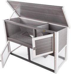 New Age Pet Columbia Rabbit Hutch, Grey slide 2 of 6