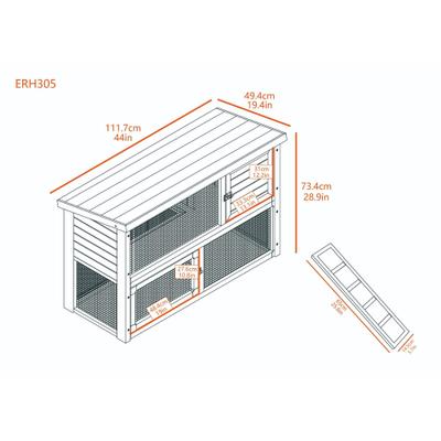 Show full view: New Age Pet Columbia Rabbit Hutch, Grey slide 6 of 8