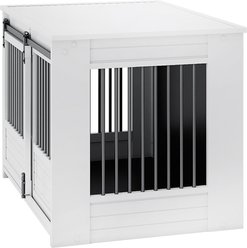New Age Pet ECOFLEX Barn Door Furniture Style Dog Crate & End Table, Antique White, Large slide 2 of 9