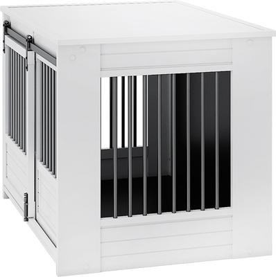 Show full view: New Age Pet ECOFLEX Barn Door Furniture Style Dog Crate & End Table, Antique White, Large slide 5 of 12