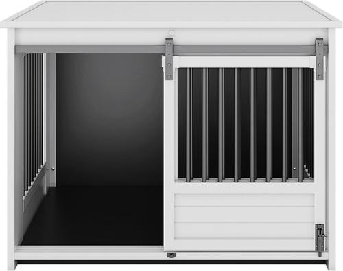 Show full view: New Age Pet ECOFLEX Barn Door Furniture Style Dog Crate & End Table, Antique White, Large slide 4 of 12