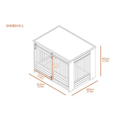 Show full view: New Age Pet ECOFLEX Barn Door Furniture Style Dog Crate & End Table, Antique White, Large slide 7 of 12