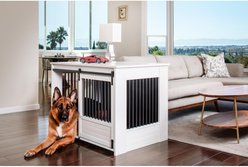 New Age Pet ECOFLEX Barn Door Furniture Style Dog Crate & End Table, Antique White, X-Large