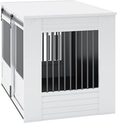 New Age Pet ECOFLEX Barn Door Furniture Style Dog Crate & End Table, Antique White, X-Large slide 2 of 9