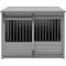 Show in main carousel: New Age Pet ECOFLEX Barn Door Furniture Style Dog Crate & End Table, Grey, Large slide 2 of 12