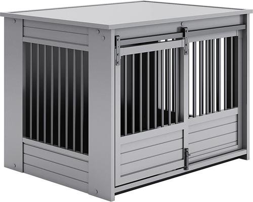 Show full view: New Age Pet ECOFLEX Barn Door Furniture Style Dog Crate & End Table, Grey, Large slide 6 of 12