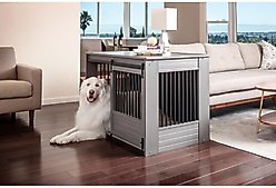 New Age Pet ECOFLEX Barn Door Furniture Style Dog Crate & End Table, Grey, X-Large