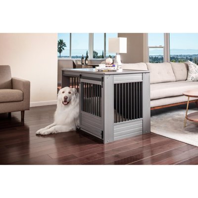 New Age Pet New Age Pet ECOFLEX Barn Door Furniture Style Dog Crate & End Table, Grey, X-Large