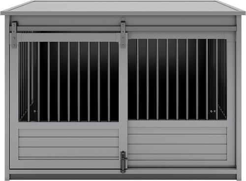 Show full view: New Age Pet ECOFLEX Barn Door Furniture Style Dog Crate & End Table, Grey, X-Large slide 2 of 12