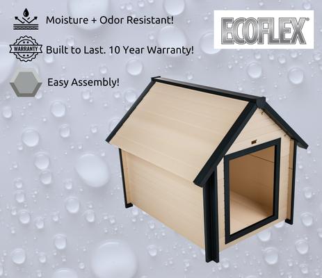 Show full view: New Age Pet ecoFLEX Bunk Style Dog House, Tan, X-Large slide 7 of 11