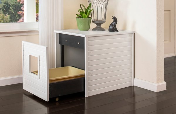 New Age Pet ECOFLEX Freedom LitterLoo with Pull Out Drawer End Table Cat Litter Box Enclosure