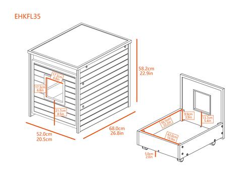 Show full view: New Age Pet ECOFLEX Freedom LitterLoo with Pull Out Drawer End Table Cat Litter Box Enclosure, Antique White slide 7 of 12