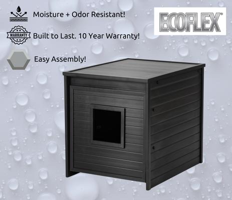 Show full view: New Age Pet ECOFLEX Freedom LitterLoo with Pull Out Drawer End Table Cat Litter Box Enclosure, Black slide 8 of 12