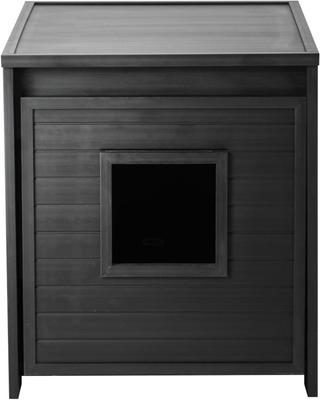 Show full view: New Age Pet ECOFLEX Freedom LitterLoo with Pull Out Drawer End Table Cat Litter Box Enclosure, Black slide 2 of 12