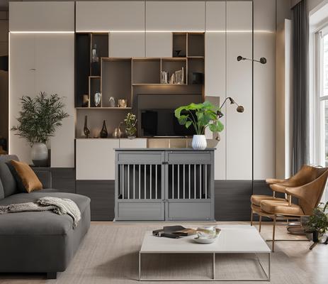 Show full view: New Age Pet ECOFLEX Horizon Dog Crate, Grey, Large slide 2 of 11