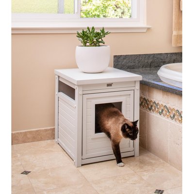New Age Pet New Age Pet ECOFLEX Litter Box Cover End Table, Antique White, Standard