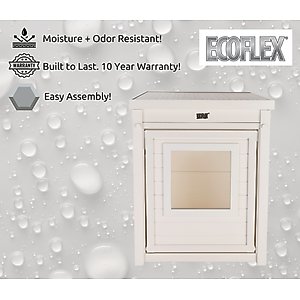 New Age Pet ECOFLEX Litter Box Cover End Table, Antique White, Standard