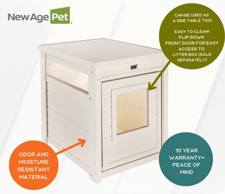 Show full view: New Age Pet ECOFLEX Litter Box Cover End Table, Antique White, Standard slide 8 of 12