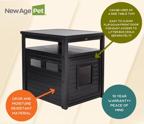 Show full view: New Age Pet ECOFLEX Litter Box Cover End Table, Espresso, Jumbo slide 9 of 13