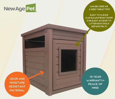 Show full view: New Age Pet ECOFLEX Litter Box Cover End Table, Russet Brown, Standard slide 6 of 12