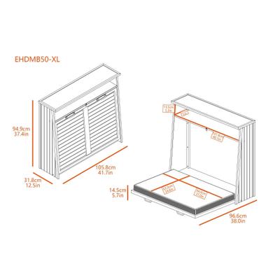 Show full view: New Age Pet ECOFLEX Murphy Style Orthopedic Dog Bed with Removable Cover, X-Large, Grey slide 7 of 12