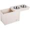 Show in main carousel: New Age Pet ECOFLEX Piedmont Double Diner Elevated Dog Bowls & Storage, Antique White, 4-cup slide 3 of 12